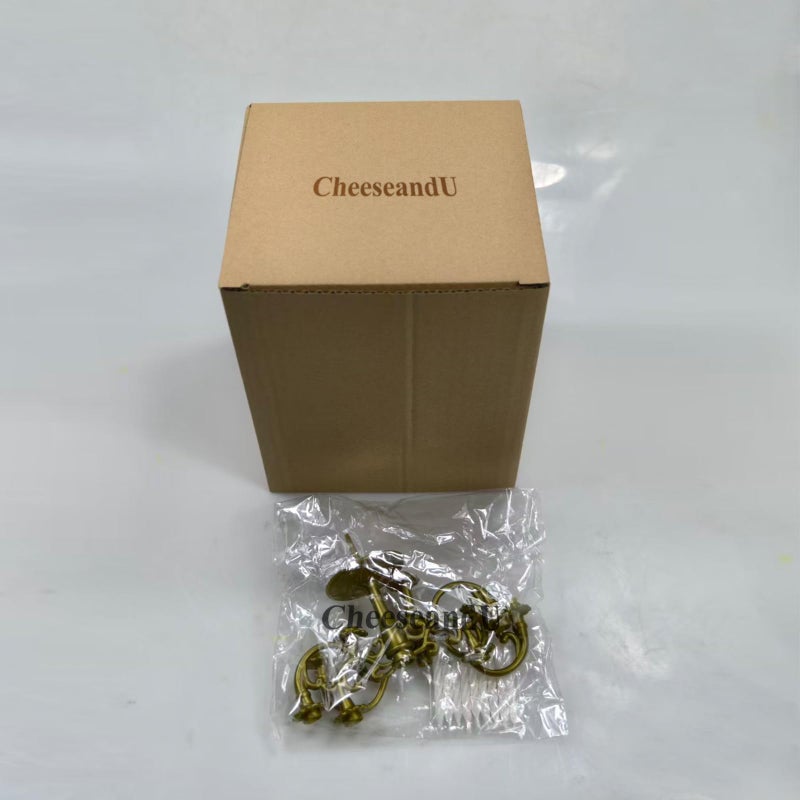 CheeseandU Mini Plastic Candle Holder Stand with 9Pcs Candelabra Taper Beautiful Vintage Candlestick Cake Topper Desk Ornament for Christmas Wedding Event Birthday Party Candelabra Gold Height 14cm - Image 1